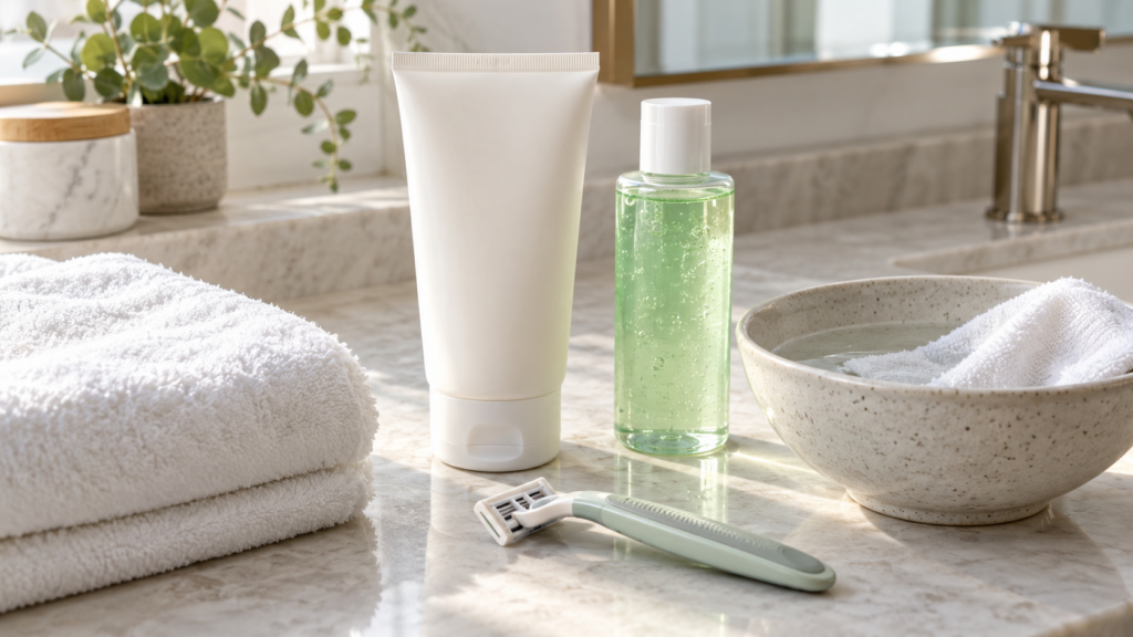 Gentle skincare after hair removal for sensitive skin